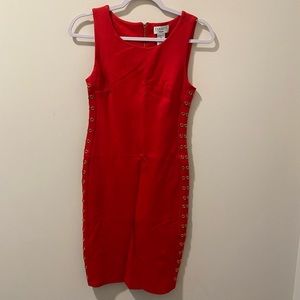 Carmen Marc Valvo Red Midi Dress
